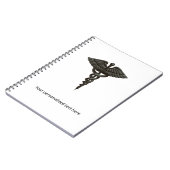 Professional Simple Medical Caduceus Black White Notitieboek (Linkerzijde)
