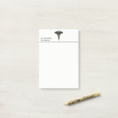 Professional Simple Medical Caduceus Black White Post-it® Notes (Op bureau)
