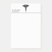 Professional Simple Medical Caduceus Black White Post-it® Notes (Voorkant)