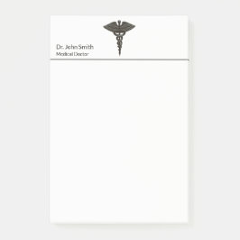 Professional Simple Medical Caduceus Black White Post-it® Notes