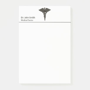 Professional Simple Medical Caduceus Black White Post-it® Notes