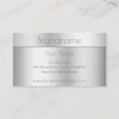 Professional Simple Metal Silver Lijst Consultant Visitekaartje (Achterkant)