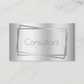 Professional Simple Metal Silver Lijst Consultant Visitekaartje (Voorkant)