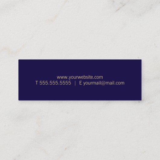 Professional Simple Modern Navy Blue en Gold Mini Visitekaartje (Achterkant)