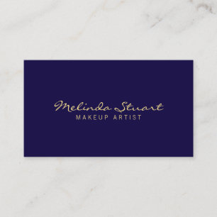 Professional Simple Modern Navy Blue en Gold Visitekaartje
