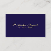 Professional Simple Modern Navy Blue en Gold Visitekaartje (Voorkant)