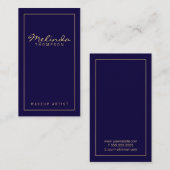 Professional Simple Modern Navy Blue en Gold Visitekaartje (Voorkant / Achterkant)