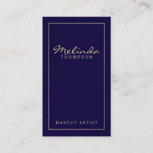 Professional Simple Modern Navy Blue en Gold Visitekaartje