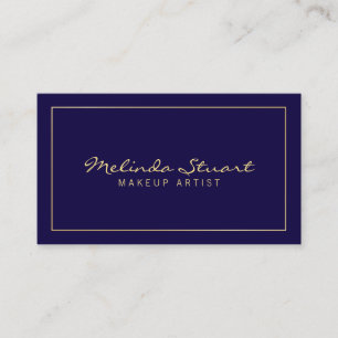 Professional Simple Modern Navy Blue en Gold Visitekaartje