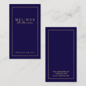 Professional Simple Modern Navy Blue en Gold Visitekaartje (Voorkant / Achterkant)