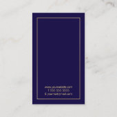 Professional Simple Modern Navy Blue en Gold Visitekaartje (Achterkant)