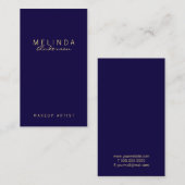 Professional Simple Modern Navy Blue en Gold Visitekaartje (Voorkant / Achterkant)