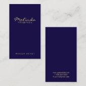 Professional Simple Modern Navy Blue en Gold Visitekaartje (Voorkant / Achterkant)