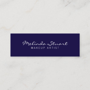 Professional Simple Modern Navy Blue en White Mini Visitekaartje