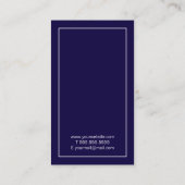 Professional Simple Modern Navy Blue en White Visitekaartje (Achterkant)
