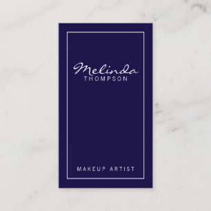 Professional Simple Modern Navy Blue en White Visitekaartje