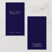 Professional Simple Modern Navy Blue en White Visitekaartje (Voorkant / Achterkant)