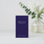 Professional Simple Modern Navy Blue en White Visitekaartje (Staand voorkant)