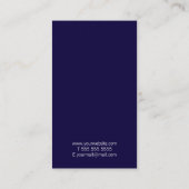 Professional Simple Modern Navy Blue en White Visitekaartje (Achterkant)