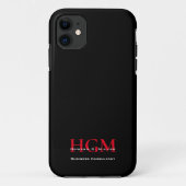 Professional Simple Monogram Logo Black Red Case-Mate iPhone Case (Achterkant)