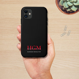 Professional Simple Monogram Logo Black Red Case-Mate iPhone Case