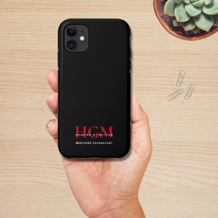 Professional Simple Monogram Logo Black Red Case-Mate iPhone Case