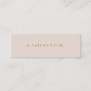 Professional Simple Plain Gold Text Elegant Modern Mini Visitekaartje