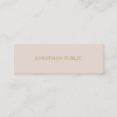 Professional Simple Plain Gold Text Elegant Modern Mini Visitekaartje (Voorkant)