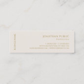 Professional Simple Plain Gold Text Elegant Modern Mini Visitekaartje (Achterkant)