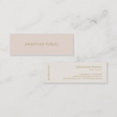 Professional Simple Plain Gold Text Elegant Modern Mini Visitekaartje (Voorkant / Achterkant)