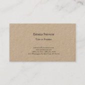 Professional Simple Plain Modern Premium Kraft Visitekaartje (Voorkant)