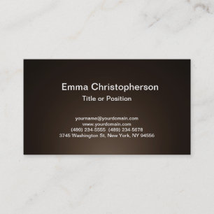 Professional Simple Plain Modern Sepia Brown Visitekaartje