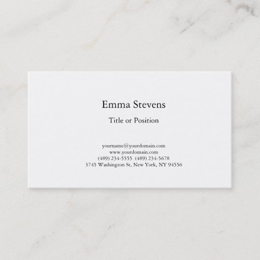 Professional Simple Plain Modern Stijlvol Visitekaartje (Voorkant)