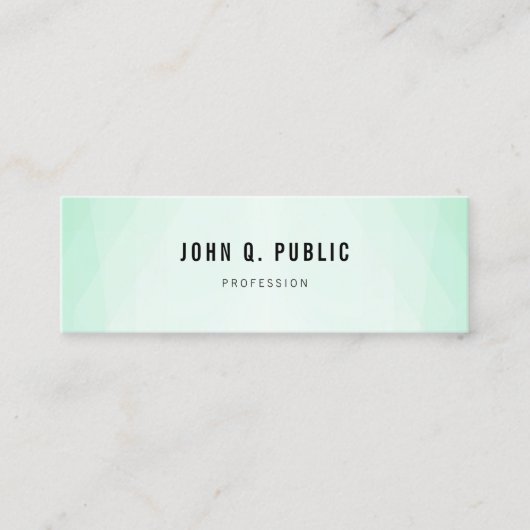 Professional Simple Trendy Mint Green Modern Mini Visitekaartje (Voorkant)