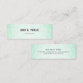 Professional Simple Trendy Mint Green Modern Mini Visitekaartje (Voorkant / Achterkant)