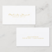 Professional Simple White en Gold Visitekaartje (Voorkant / Achterkant)