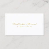 Professional Simple White en Gold Visitekaartje (Voorkant)