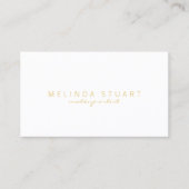 Professional Simple White en Gold Visitekaartje (Voorkant)