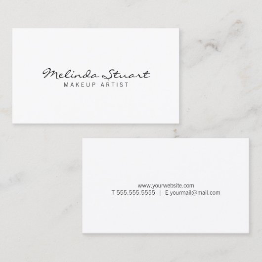 Professional Simple White Visitekaartje (Voorkant / Achterkant)