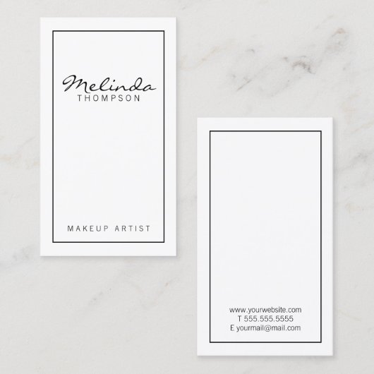 Professional Simple White Visitekaartje (Voorkant / Achterkant)