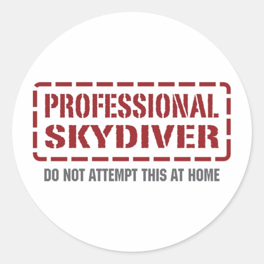 Professional Skydiver Ronde Sticker (Voorkant)