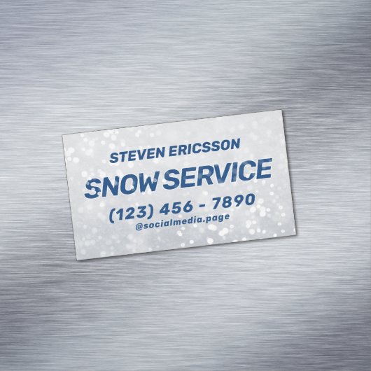 Professional snow removal winter service magnetisch visitekaartje (Voorbeeld)
