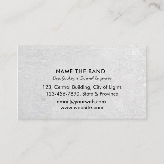 Professional Sound Engineer Music DJ Controller Bu Visitekaartje (Achterkant)