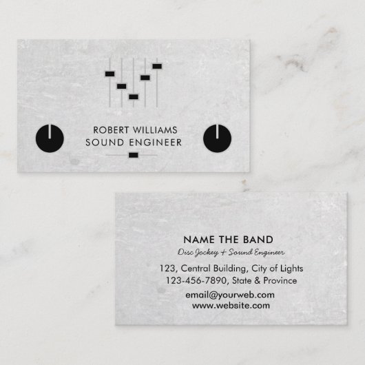 Professional Sound Engineer Music DJ Controller Bu Visitekaartje (Voorkant / Achterkant)