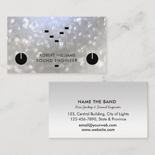 Professional Sound Engineer Music DJ Controller Bu Visitekaartje (Voorkant / Achterkant)