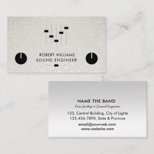 Professional Sound Engineer Music DJ Controller Bu Visitekaartje (Voorkant / Achterkant)