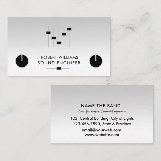 Professional Sound Engineer Music DJ Controller Bu Visitekaartje (Voorkant / Achterkant)