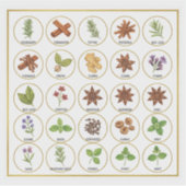 Professional Spice Jar Labels - 25 Botanical Herb  (Voorkant)