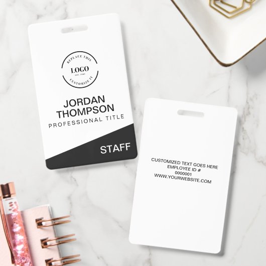 Professional Staff Custom Business Logo Employee Badge (Kantoor)