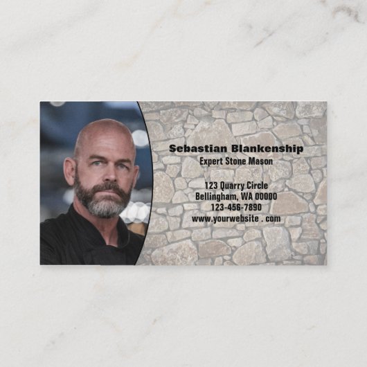 Professional Stone Wall aangepaste QR-code voor fo Visitekaartje (Achterkant)